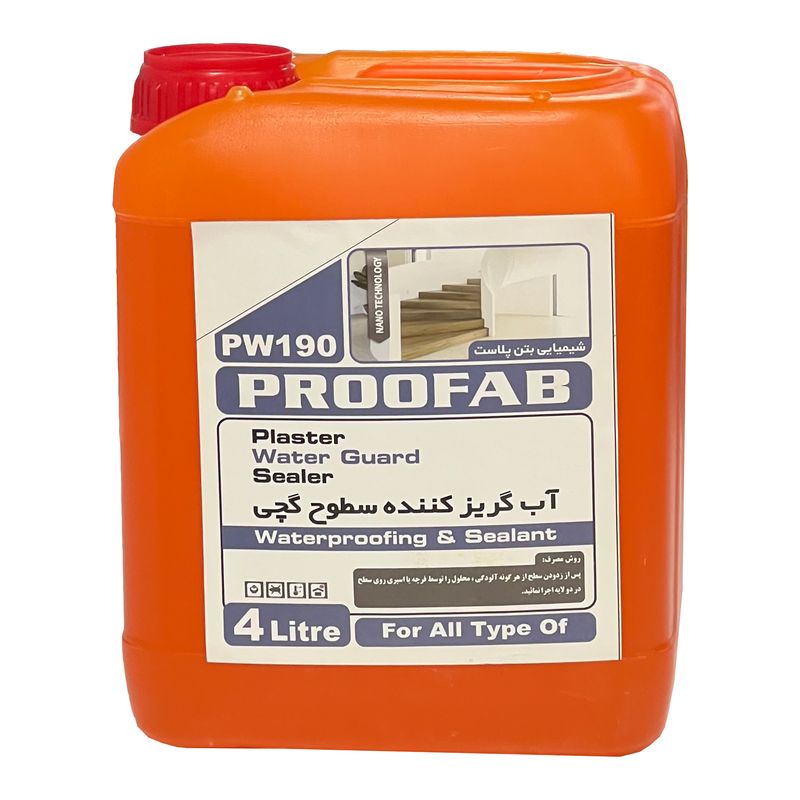 آبگریز کننده پروفاب مدل سطوح گچی pw190 حجم 4 لیتر